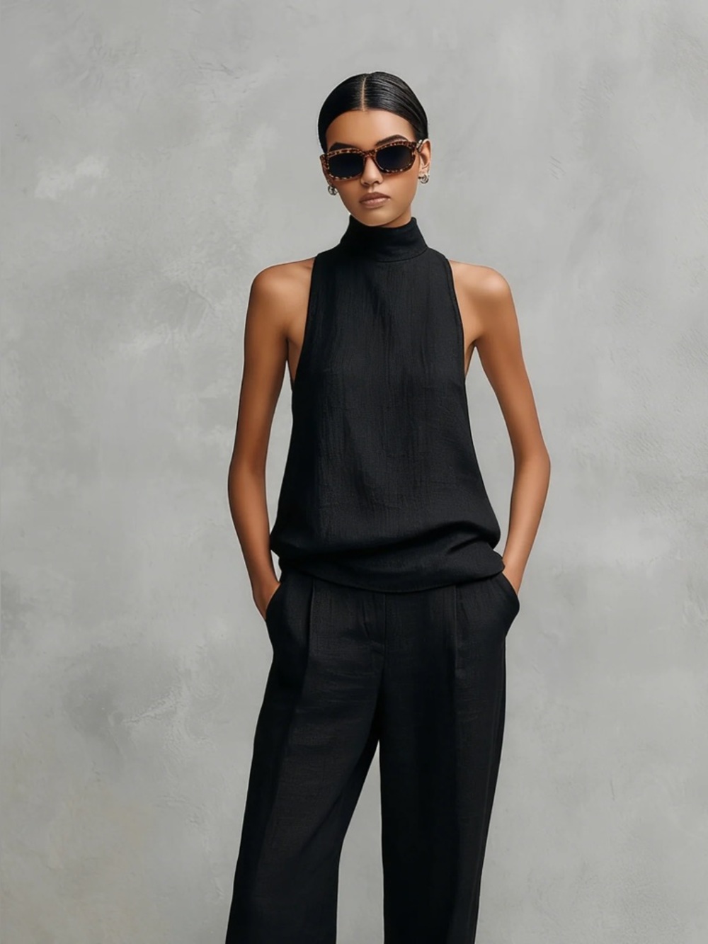 ✨ NWT Modesees Black Linen Blend Set – Effortless Chic -Small ✨